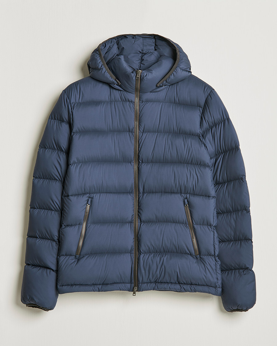 Matt nylon hooded deals down jacket