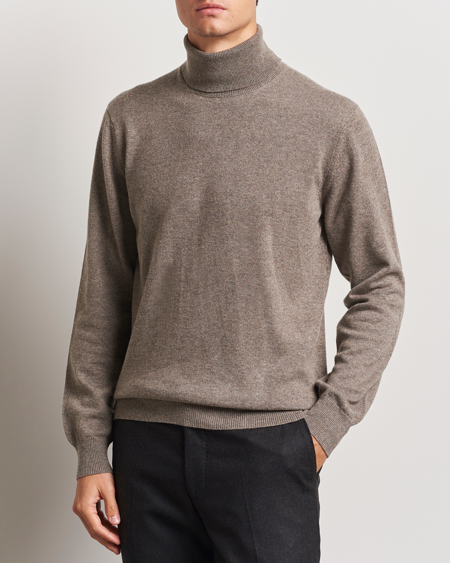 Men |  | Piacenza Cashmere | Cashmere Rollneck Sweater Brown