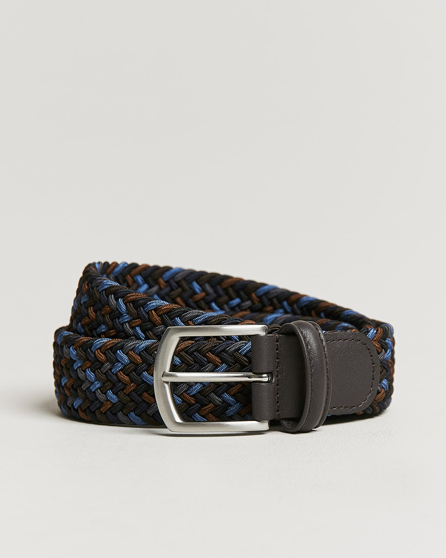 Anderson's Woven Leather Belt 3 cm Cognac at CareOfCarl.com