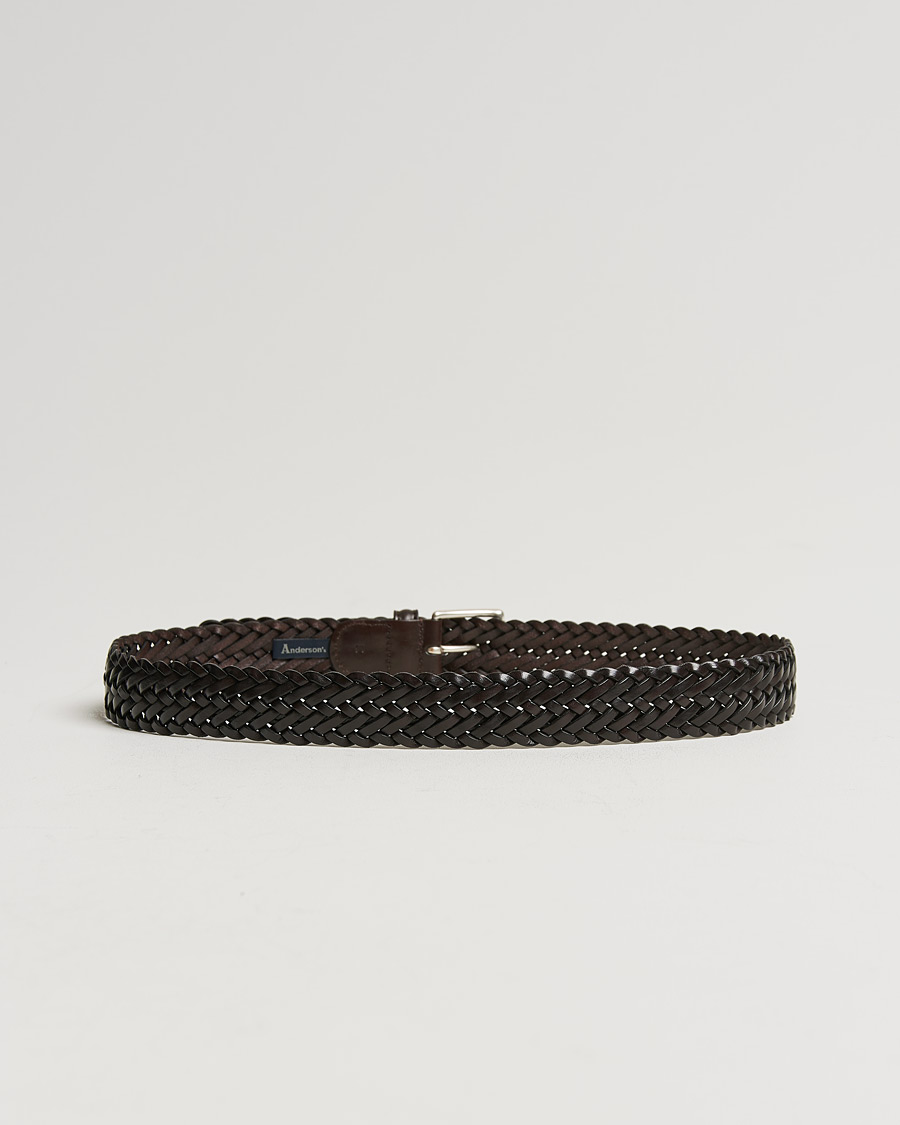 Anderson's Woven Leather Belt 3 cm Cognac at CareOfCarl.com