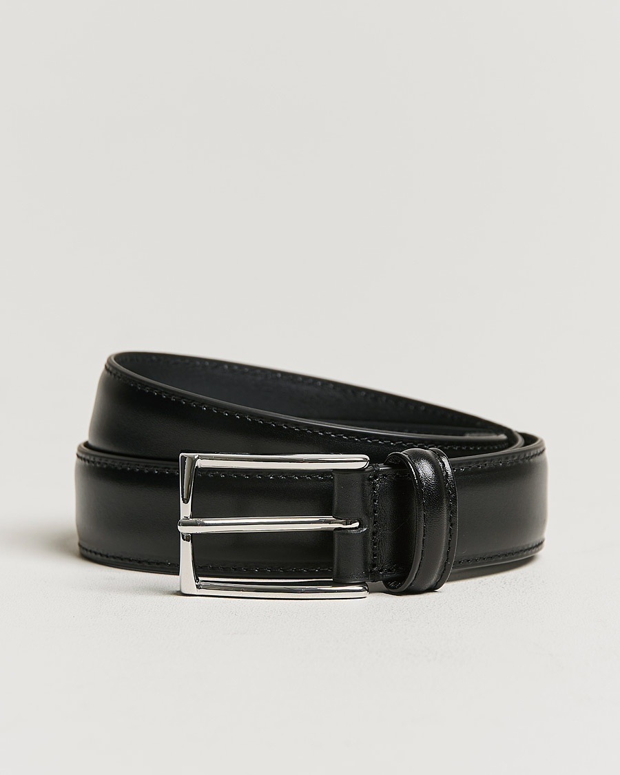 Anderson's Bridle Stiched 3,5 cm Leather Belt Brown at CareOfCarl.com