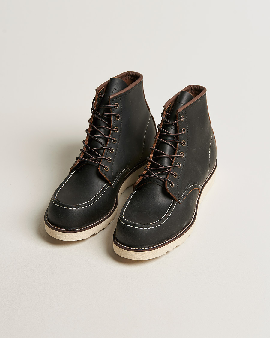 Men's moc toe boots on sale black