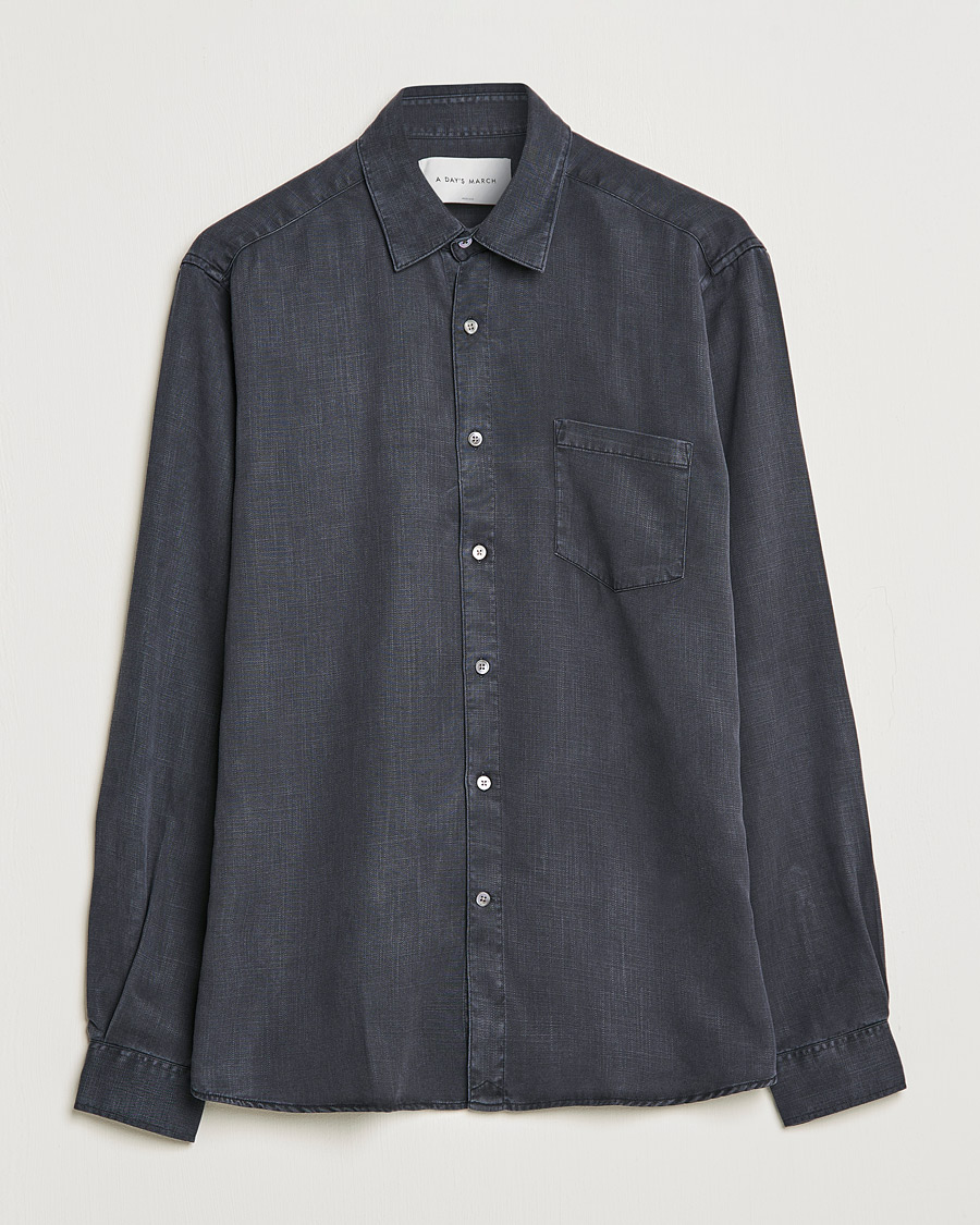 A Day's March Daintree Tencel Shirt Off Black at CareOfCarl.com