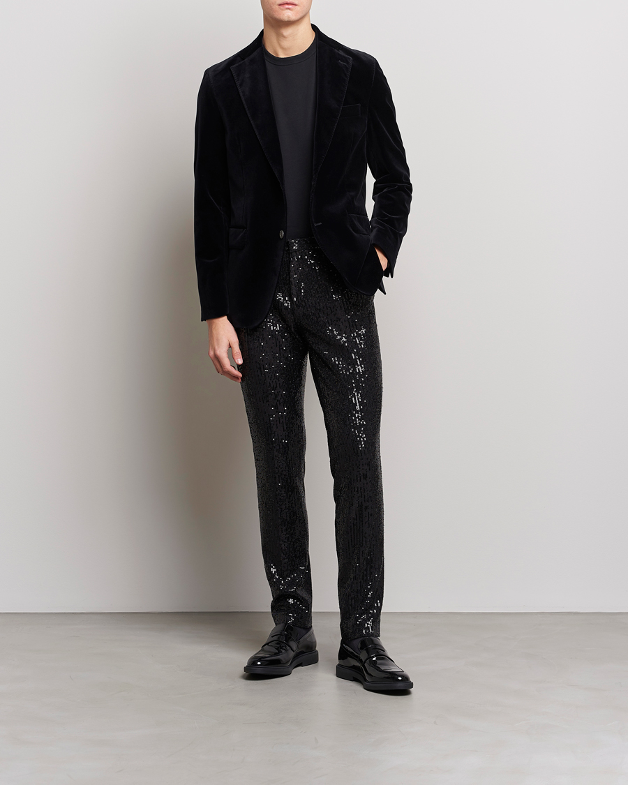 PDM - Men's trouser belt in shiny black leather