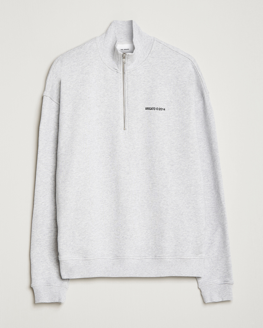 Axel Arigato Monogram Half Zip Sweater Grey Melange at CareOfCarl