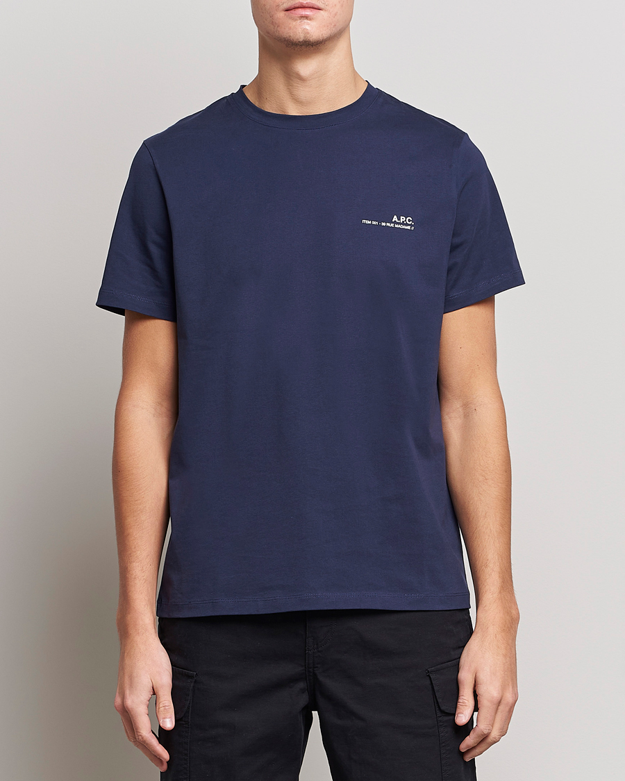 A.P.C. Item T-Shirt Navy at CareOfCarl.com