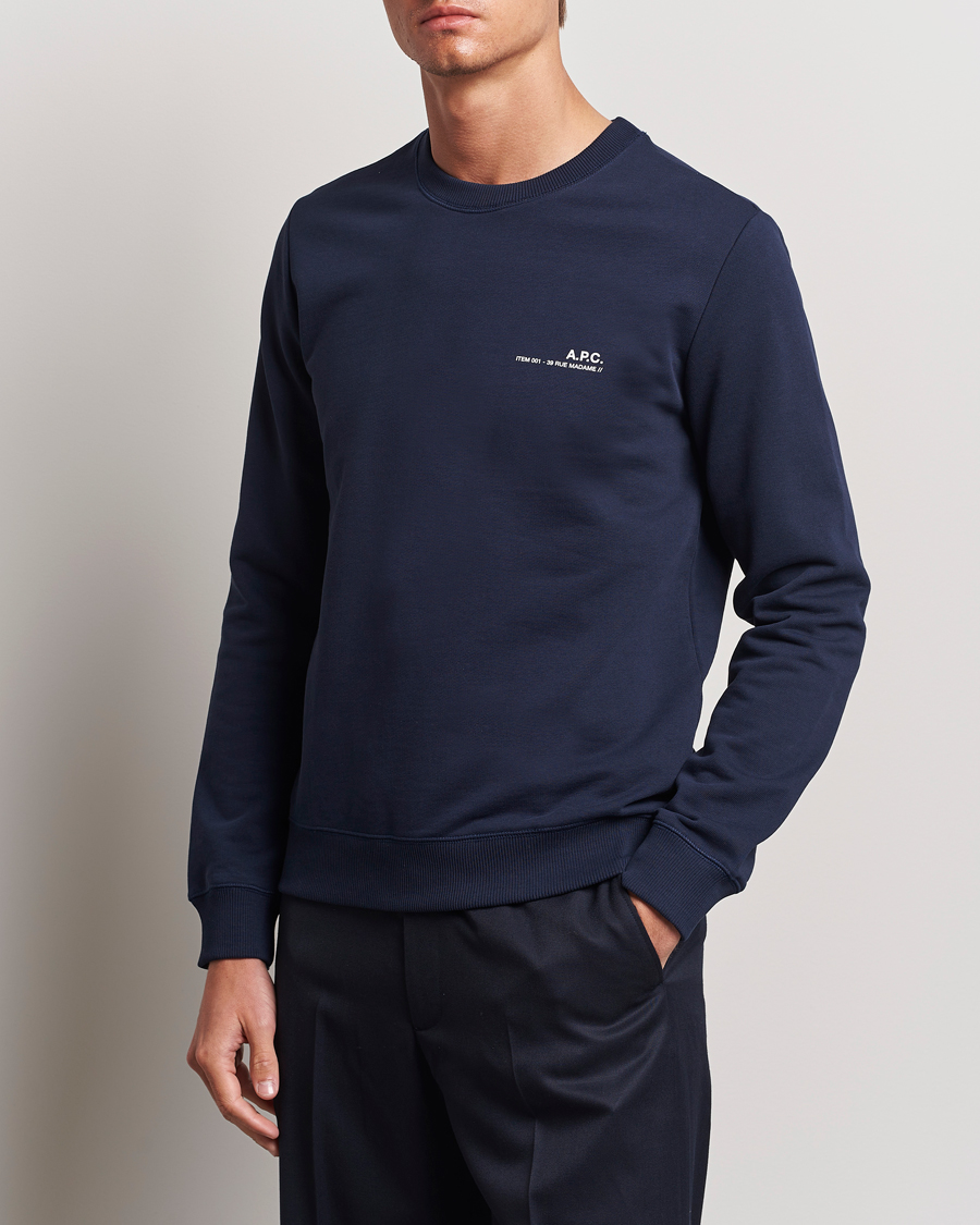 Sunspel Loopback Sweatshirt Slate Blue at CareOfCarl.com