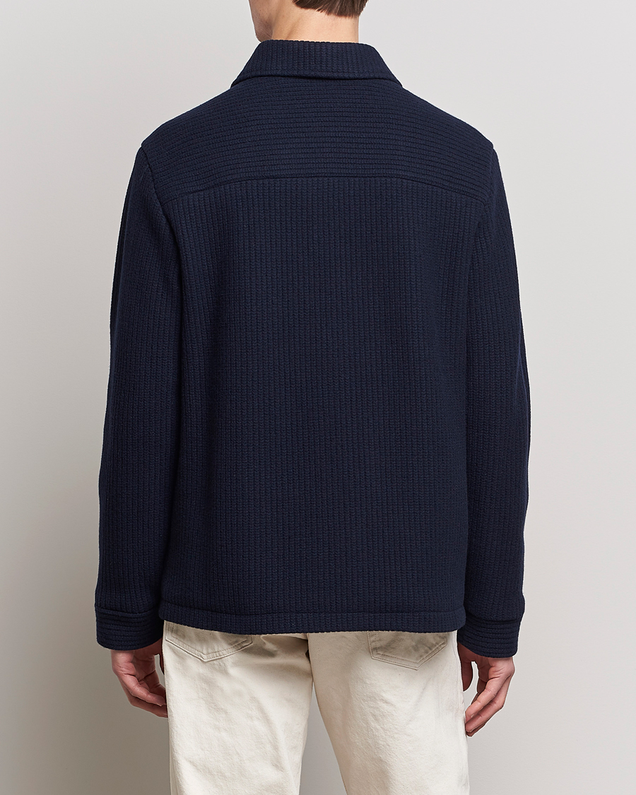 A.P.C. Wool Blouson Jacket Navy at CareOfCarl.com