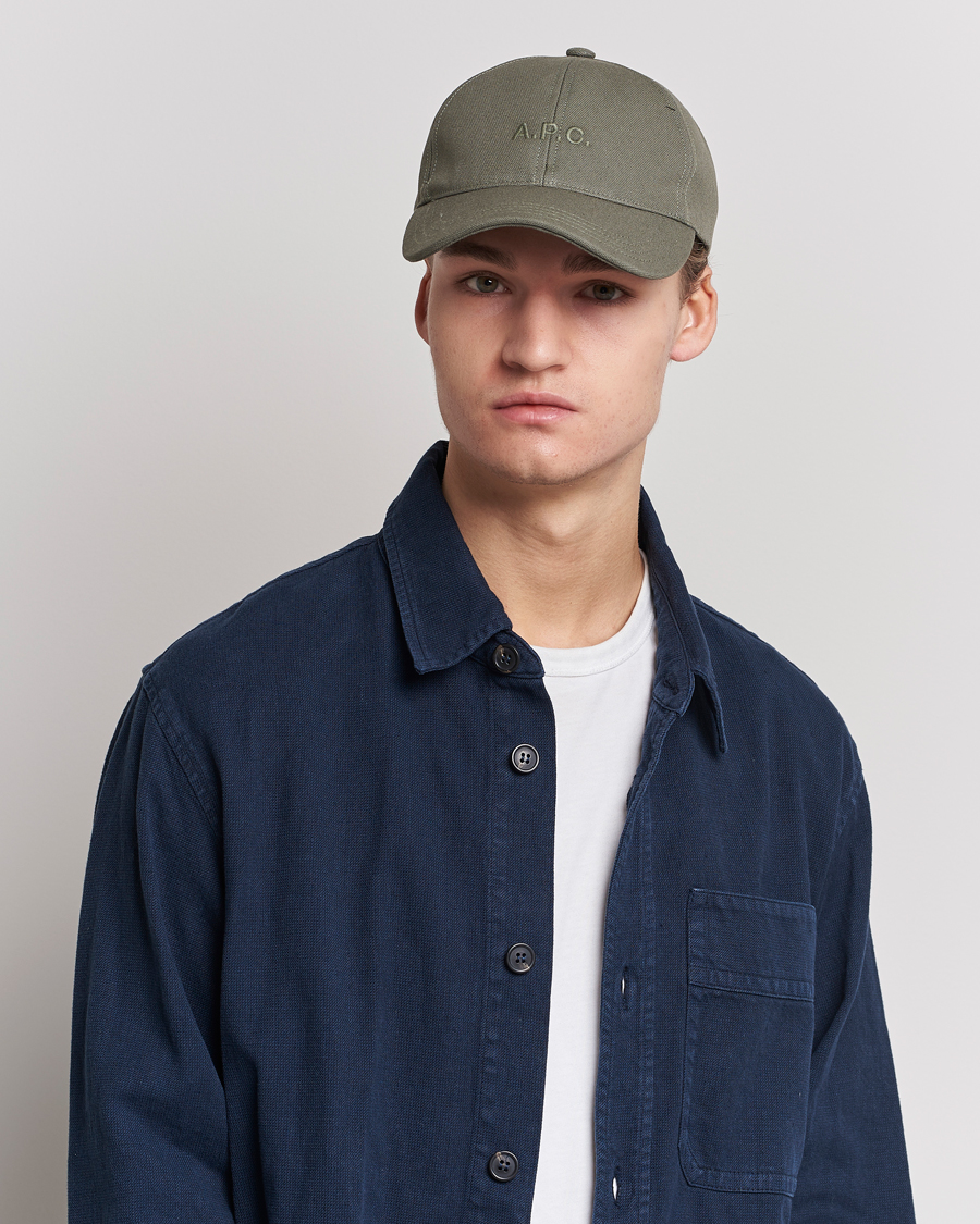 A.P.C. Charlie Baseball Cap Khaki Green at CareOfCarl.com