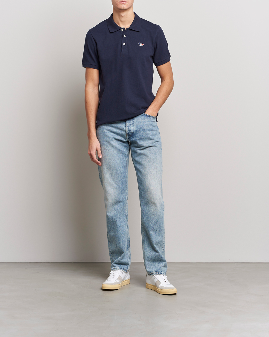 Maison Kitsuné Tricolor Fox Polo Navy at CareOfCarl.com