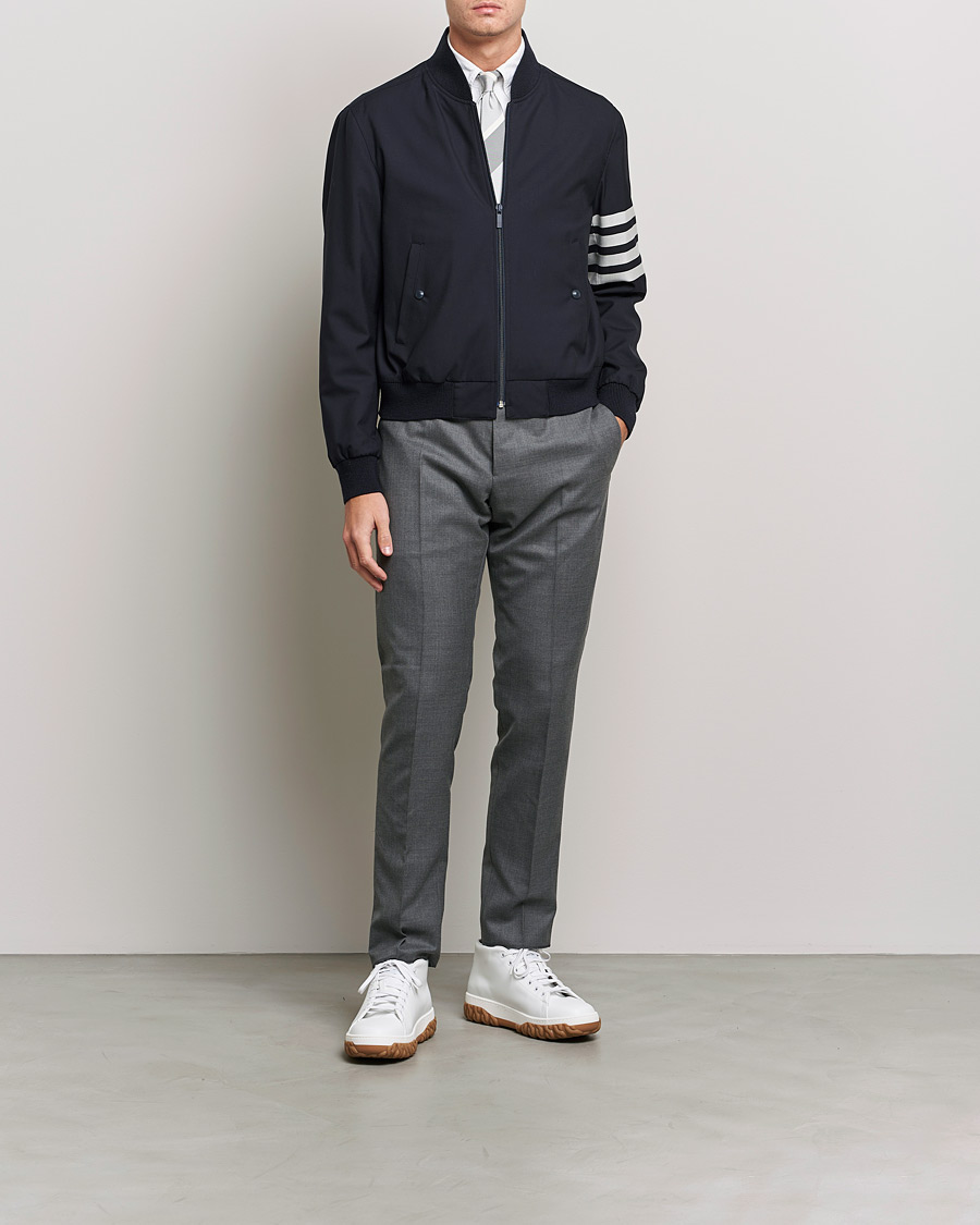 Thom Browne 4-Bar Blouson Jacket Navy at CareOfCarl.com