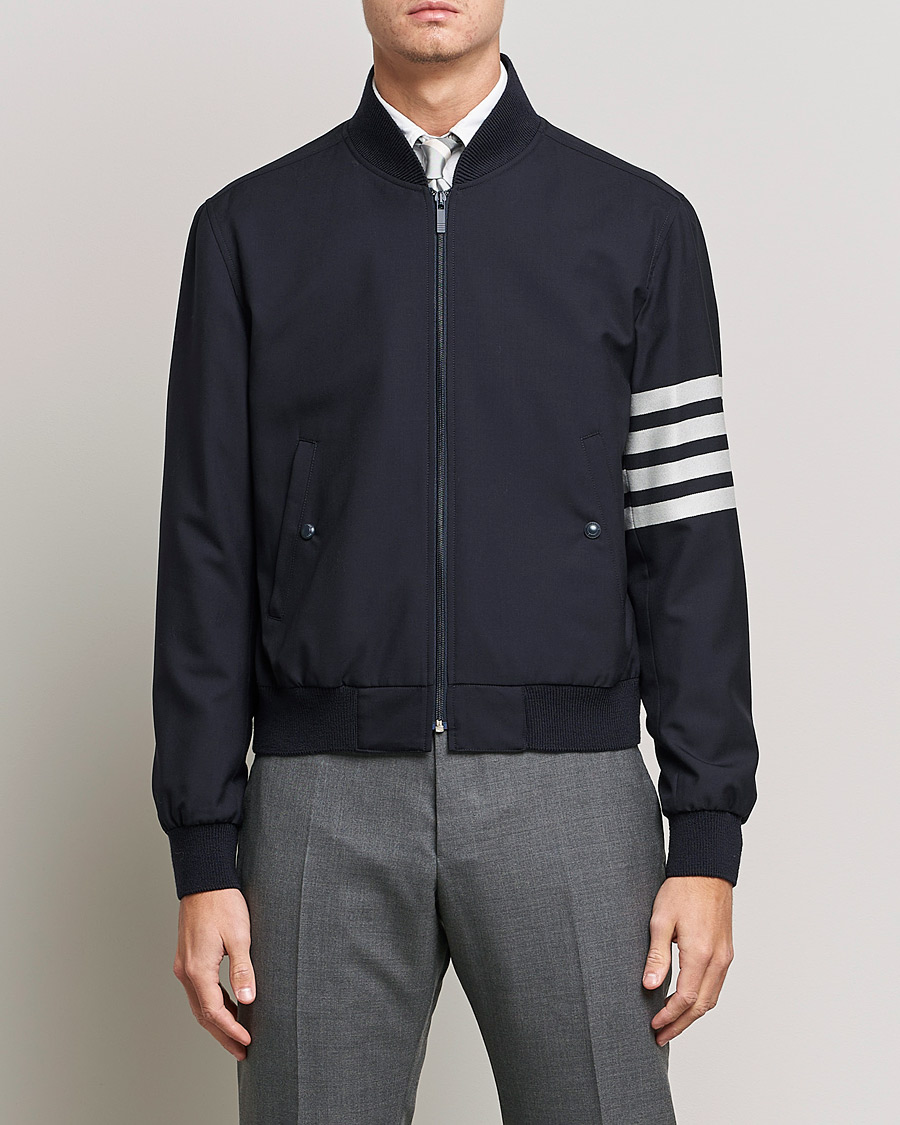 Thom Browne 4-Bar Blouson Jacket Navy at CareOfCarl.com