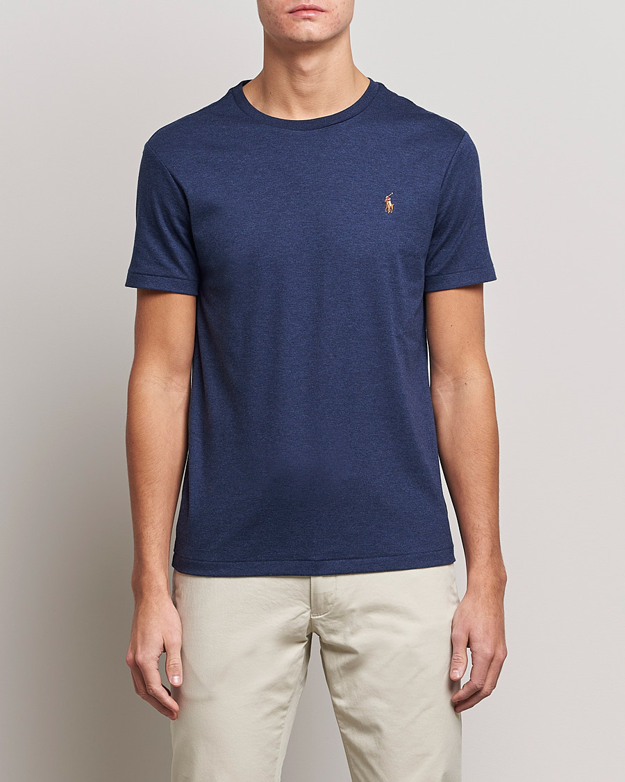 Polo Ralph Lauren Luxury Pima Cotton Crew Neck T-Shirt Fog Blue