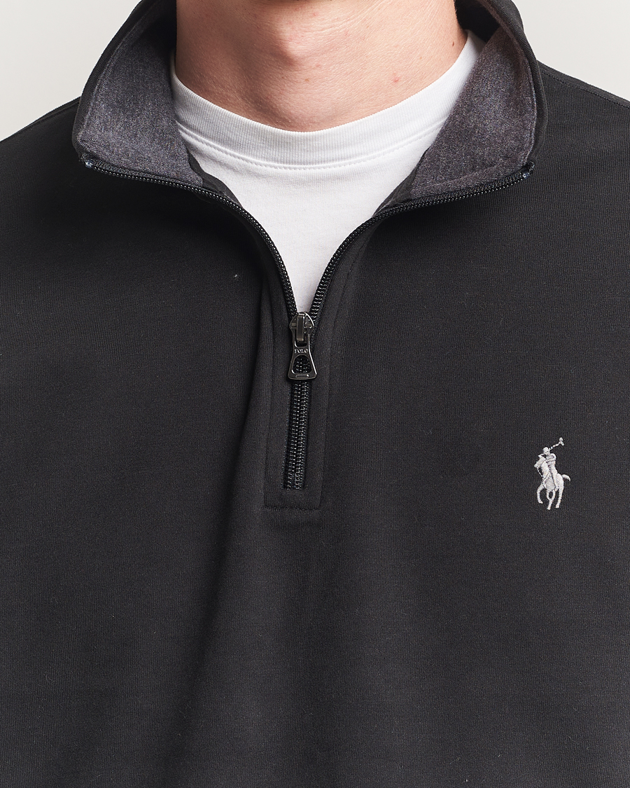 Men | Sweaters & Knitwear | Polo Ralph Lauren | Double Knit Half-Zip Sweater Polo Black