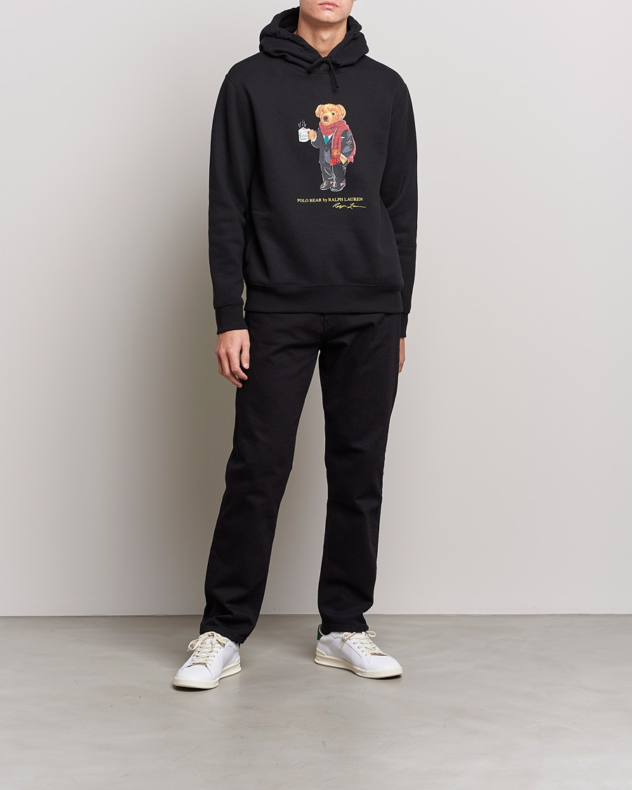 Mens polo shop hoodie with bear