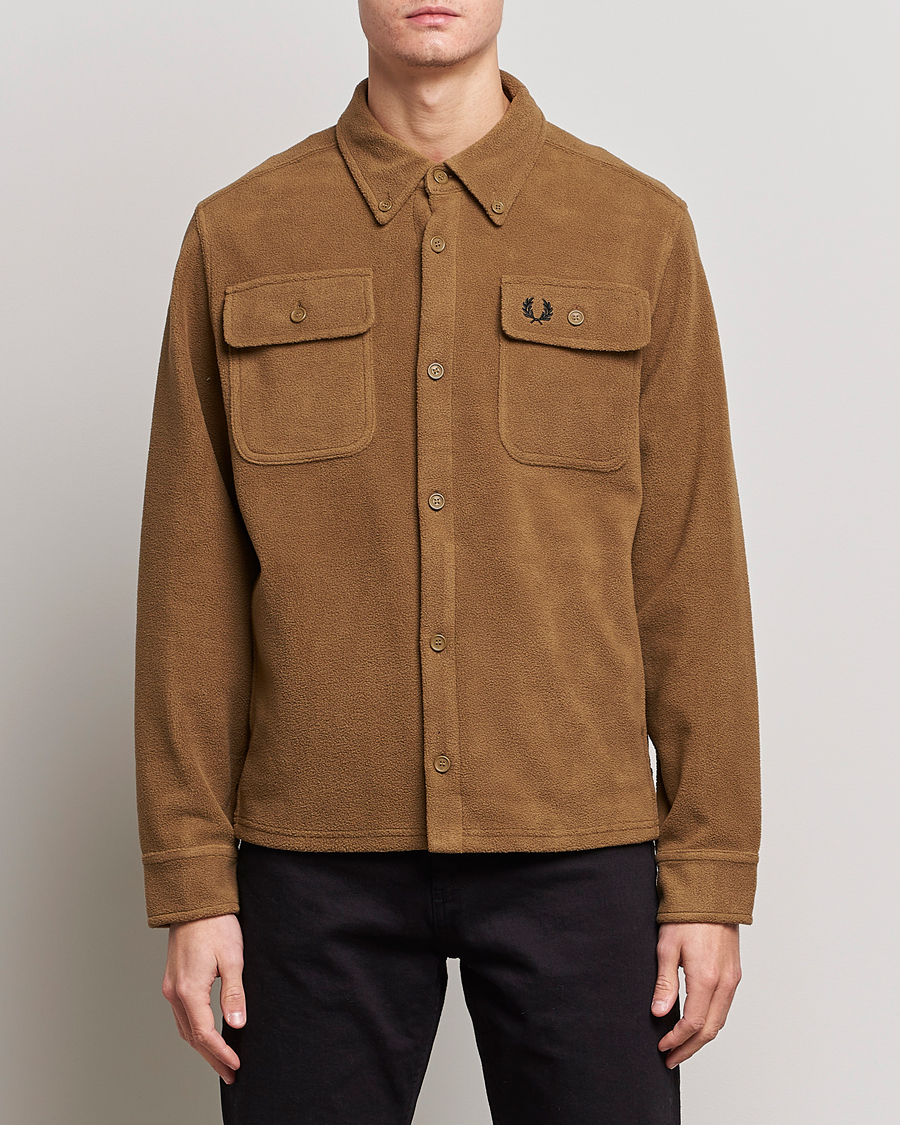Fred Perry Fleece Overshirt Shadded Stone at CareOfCarl.com