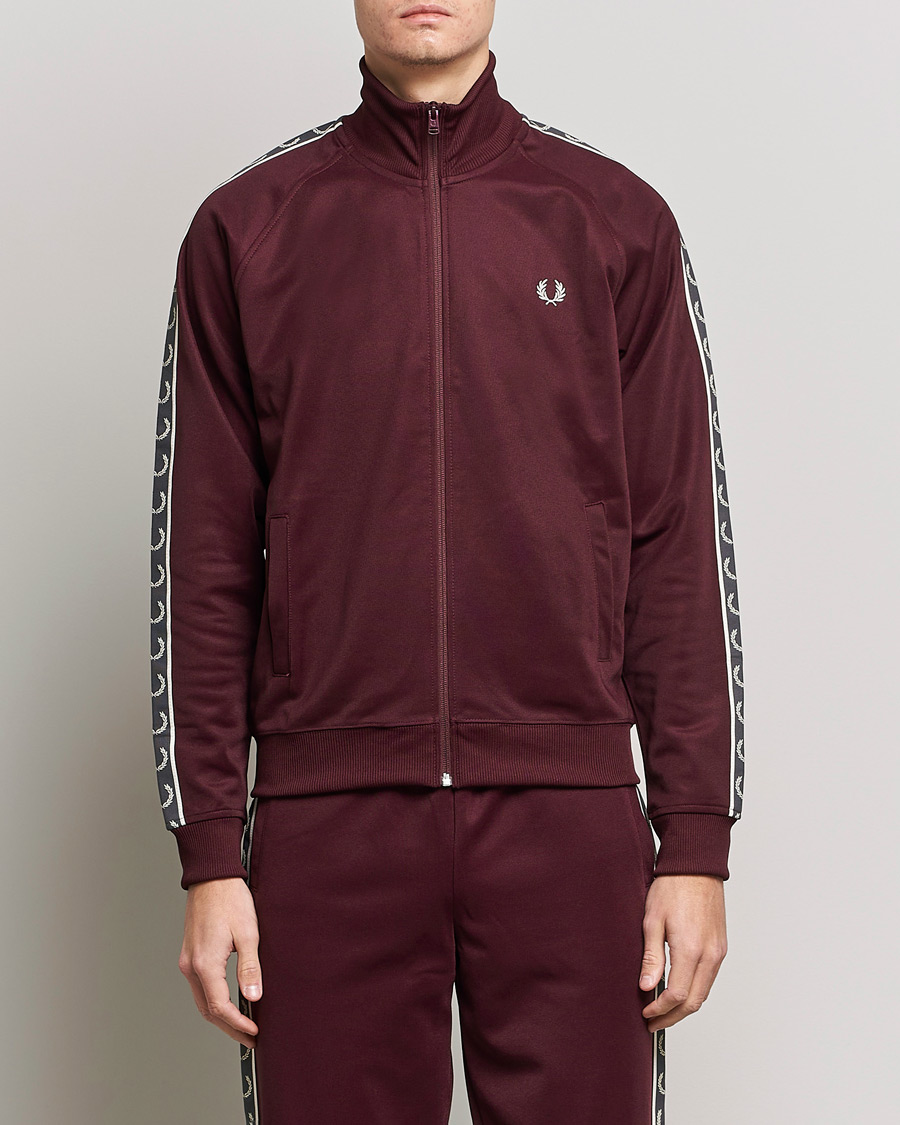 Fred Perry Taped Track Jacket Oxblood at CareOfCarl.com