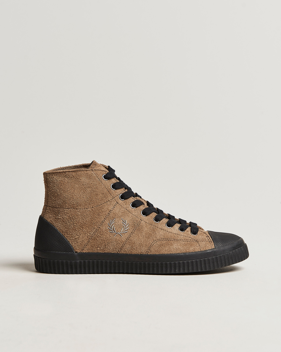 Fred Perry Huges Mid Suede Sneaker Bark at CareOfCarl.com