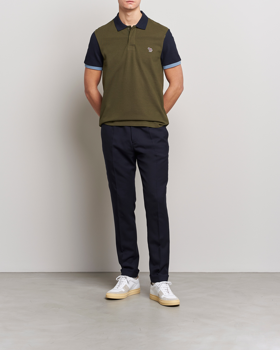 PS Paul Smith Organic Cotton Pique Green/Navy at CareOfCarl.com