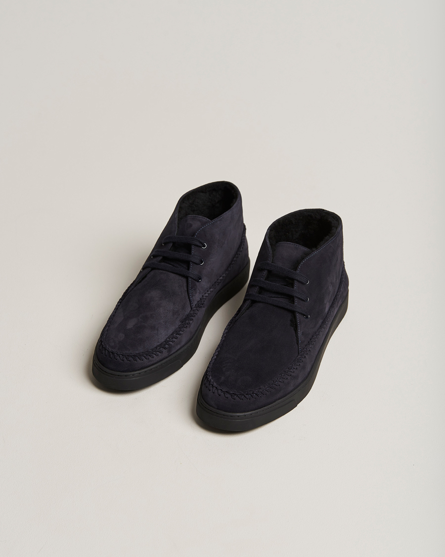 Giorgio Armani Chukka Boots Navy at CareOfCarl