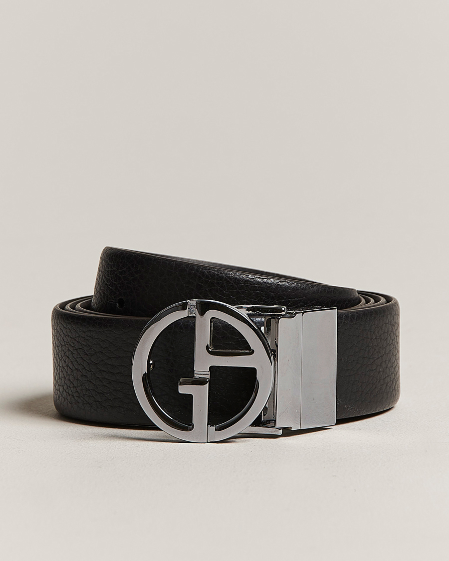 Giorgio Armani Reversible Leather Belt Black at CareOfCarl