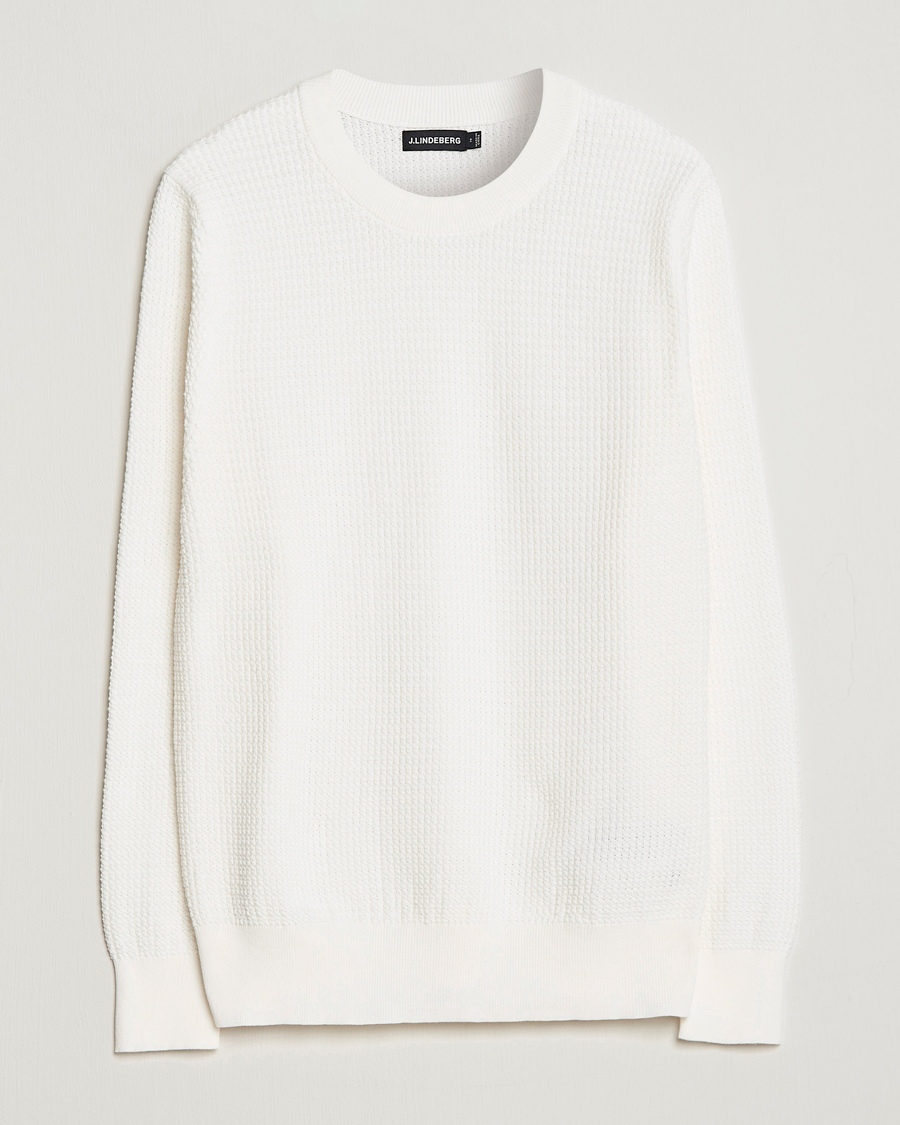 J.Lindeberg Arthur Structure Organic Cotton Crew Neck Cloud White