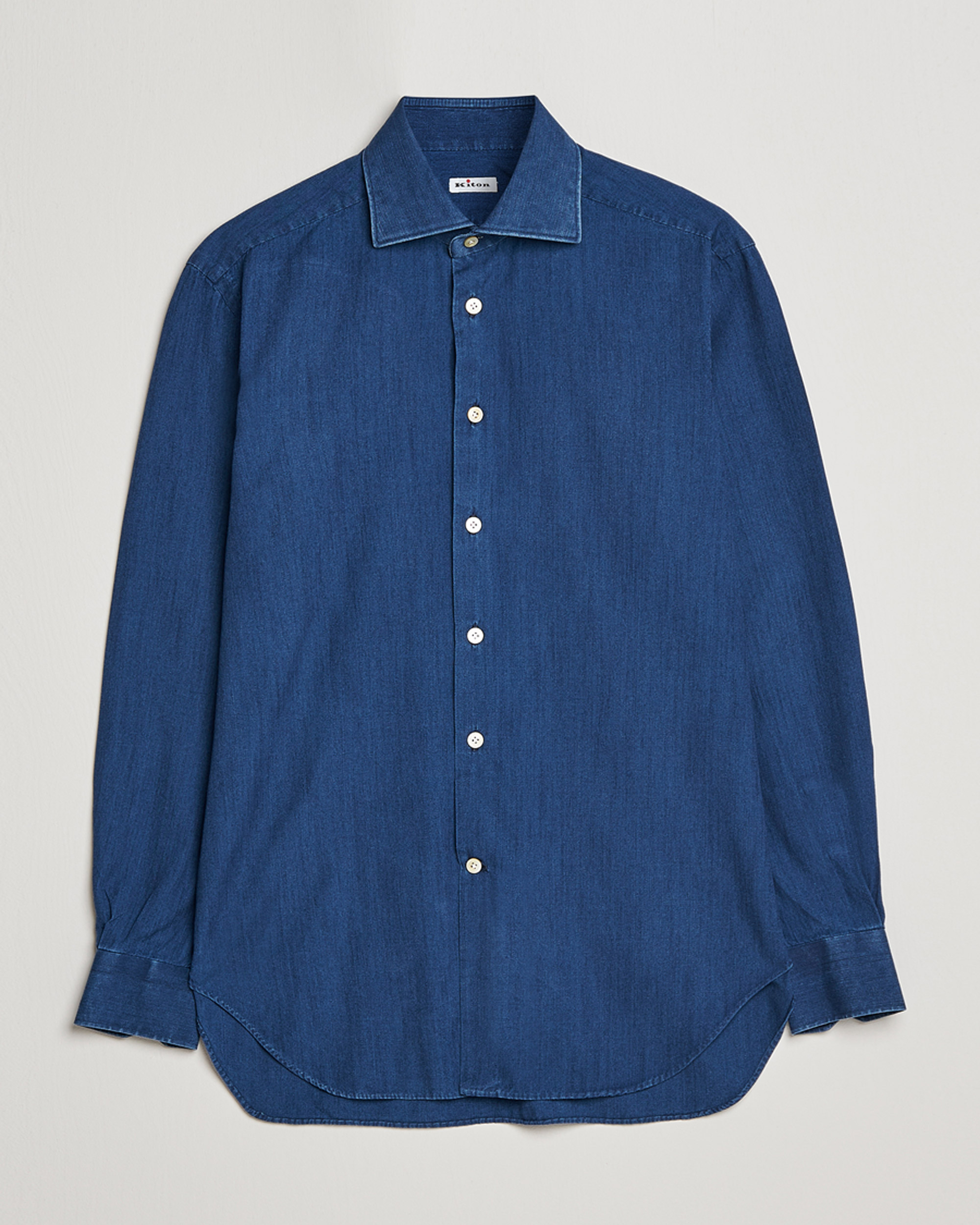 Kiton Denim Sport Shirt Indigo Blue at CareOfCarl.com