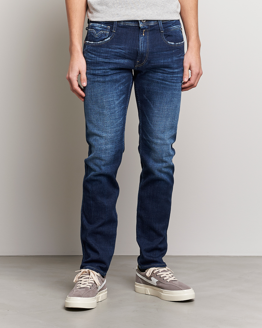 Walging Paard Netto Replay Anbass Power Stretch 1 Year Wash Jeans Dark Blue at CareOfCarl.com