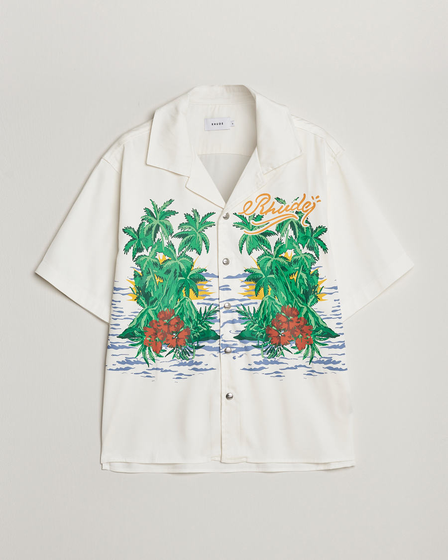 Rhude Palmas Snap Shirt Off White at CareOfCarl.com