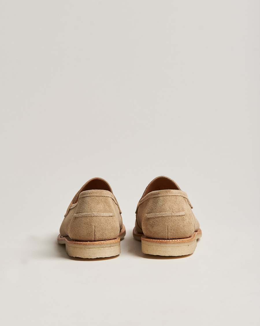 Sanders Edwin Unlined Suede Penny Loafer Milkshake at CareOfCarl.com