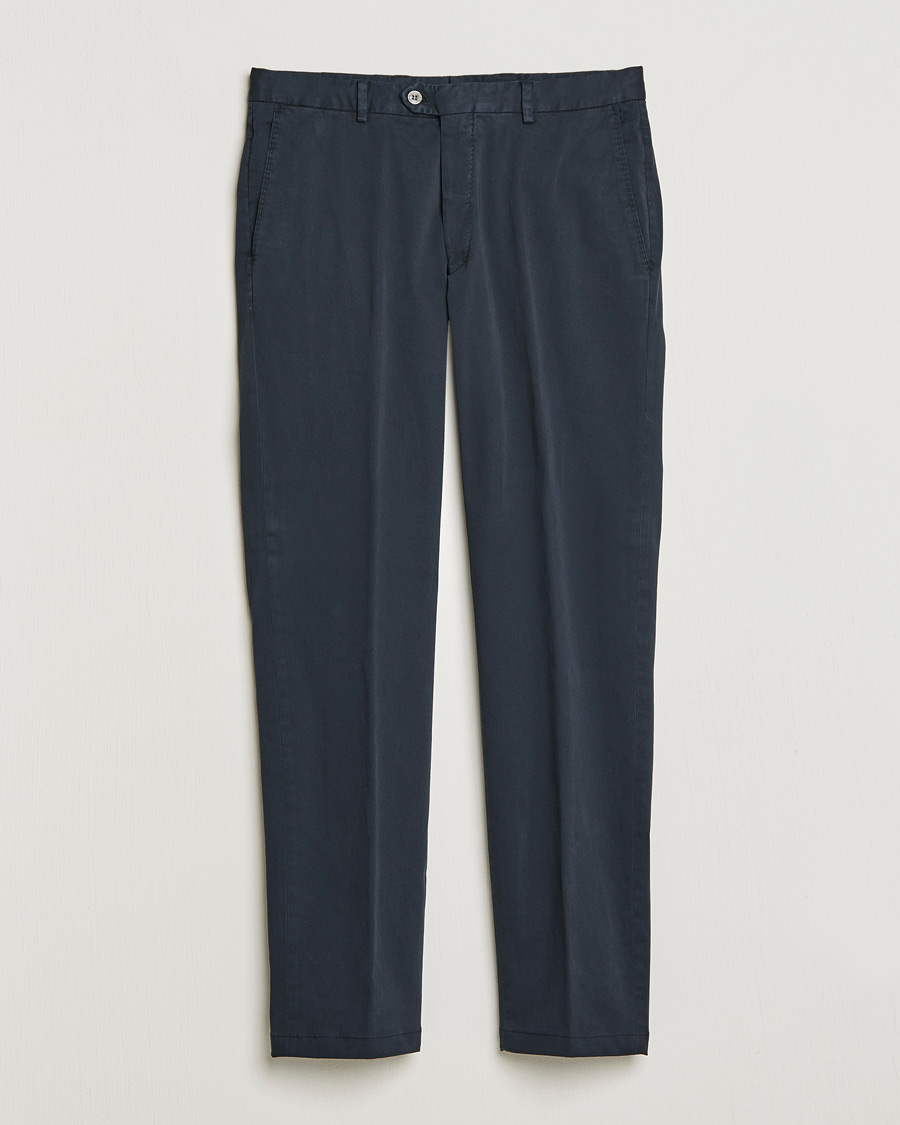 Trunk Welbeck Flat Front Cotton Trousers: Navy – Trunk Clothiers US