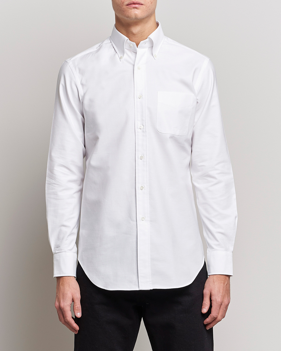 Kamakura Shirts Slim Fit Oxford BD Shirt White at CareOfCarl.com