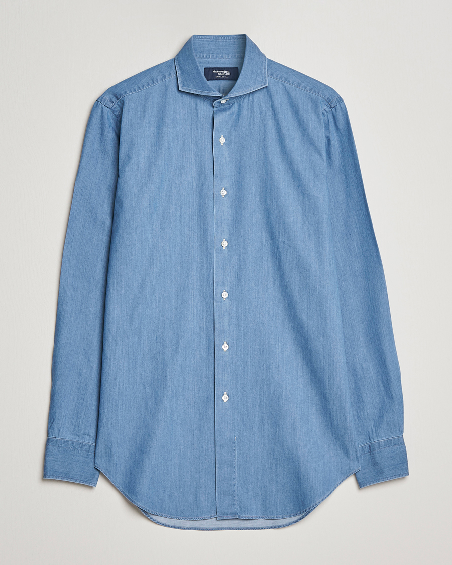 Kamakura Shirts Slim Fit Denim Shirt Light Indigo at CareOfCarl.com