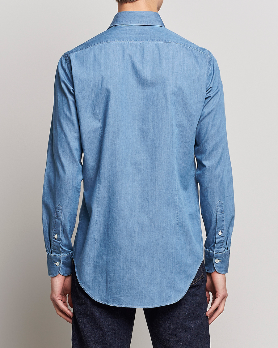 Kamakura Shirts Slim Fit Denim Shirt Light Indigo at CareOfCarl.com