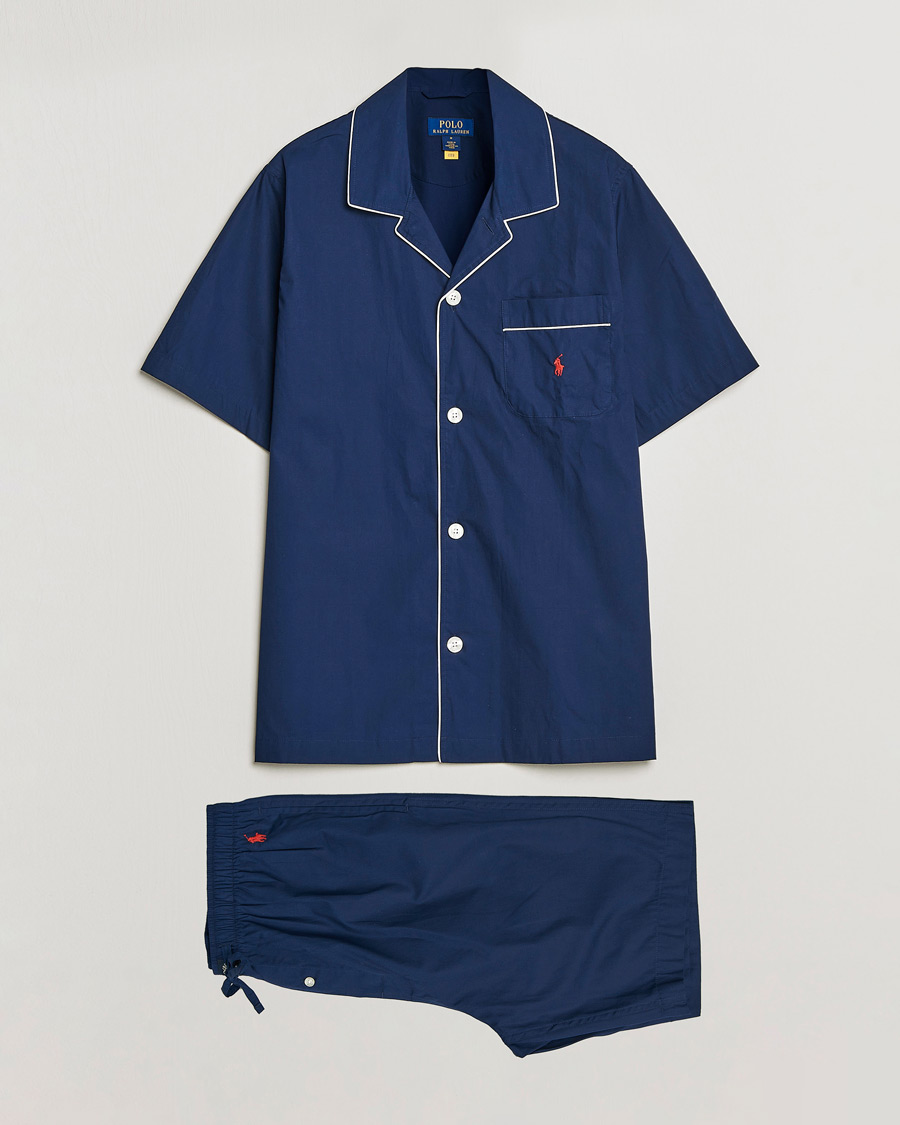 Polo Ralph Lauren Cotton Short Pyajama Set Solid Navy at