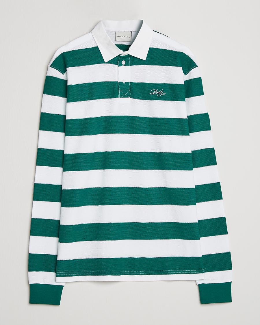 Green striped rugby polo hotsell