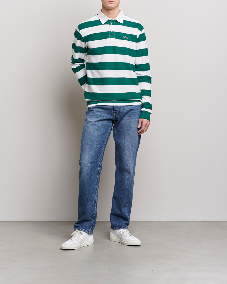 Dr le de Monsieur Le Polo Striped Rugby Shirt White Green at