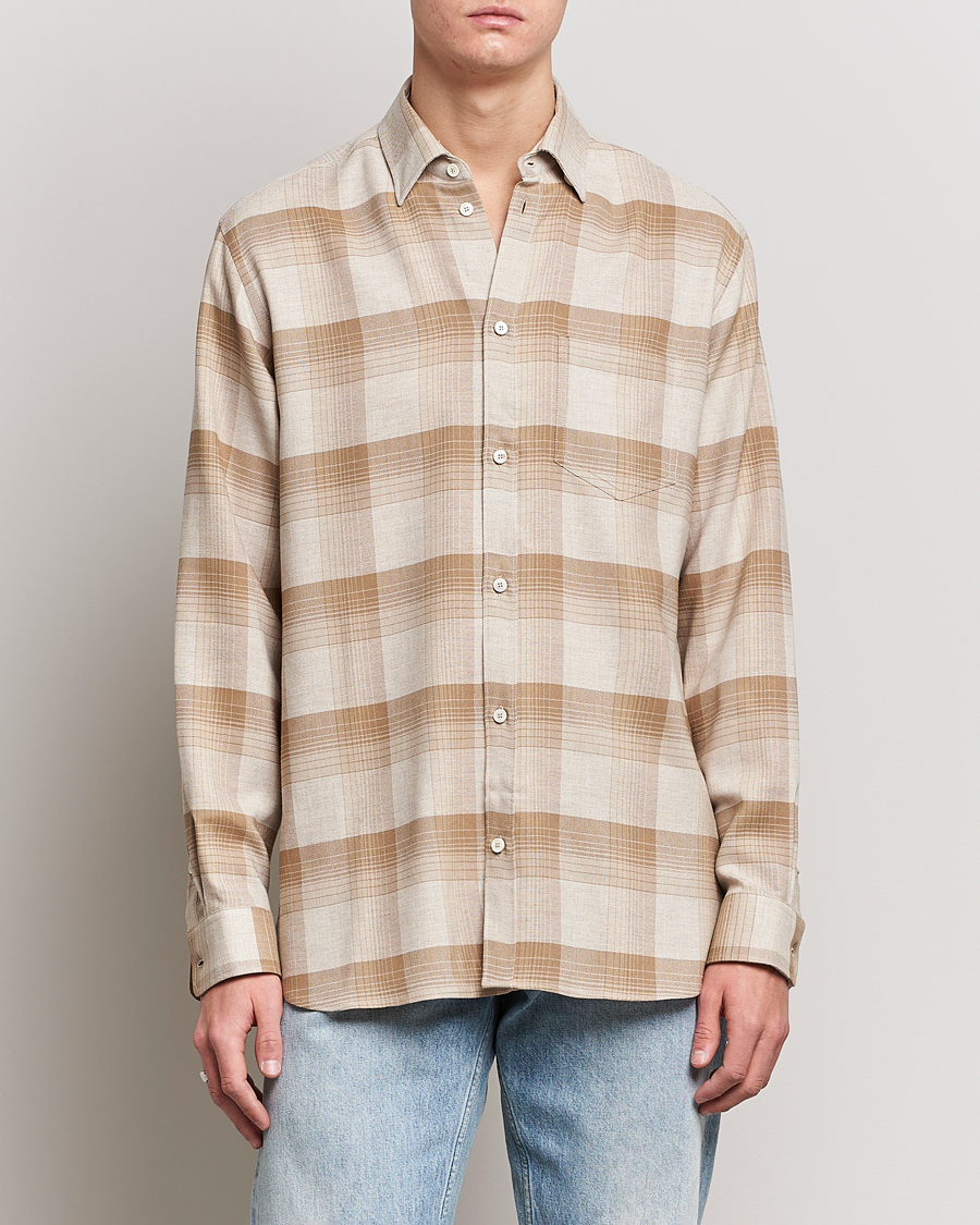 Golden Goose Deluxe Brand Regular Check Wool Shirt White/Sand at