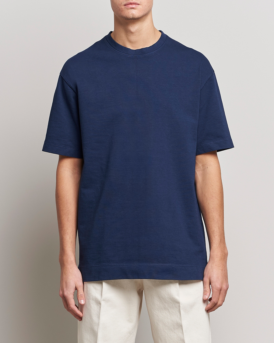 Massimo Alba Nevis Short Sleeve T-Shirt Navy at CareOfCarl.com