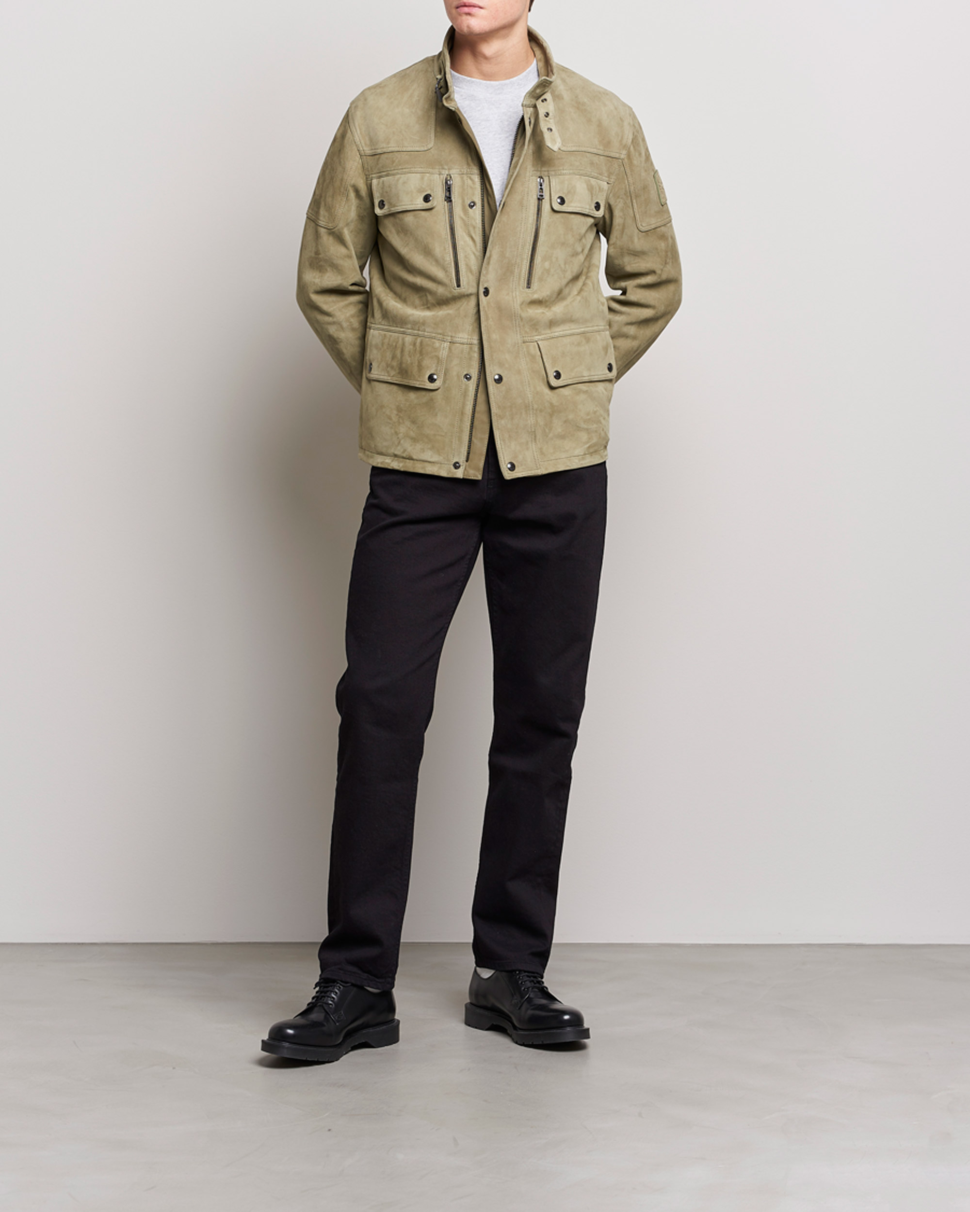 Belstaff Dene Suede Field Jacket Aloe at CareOfCarl