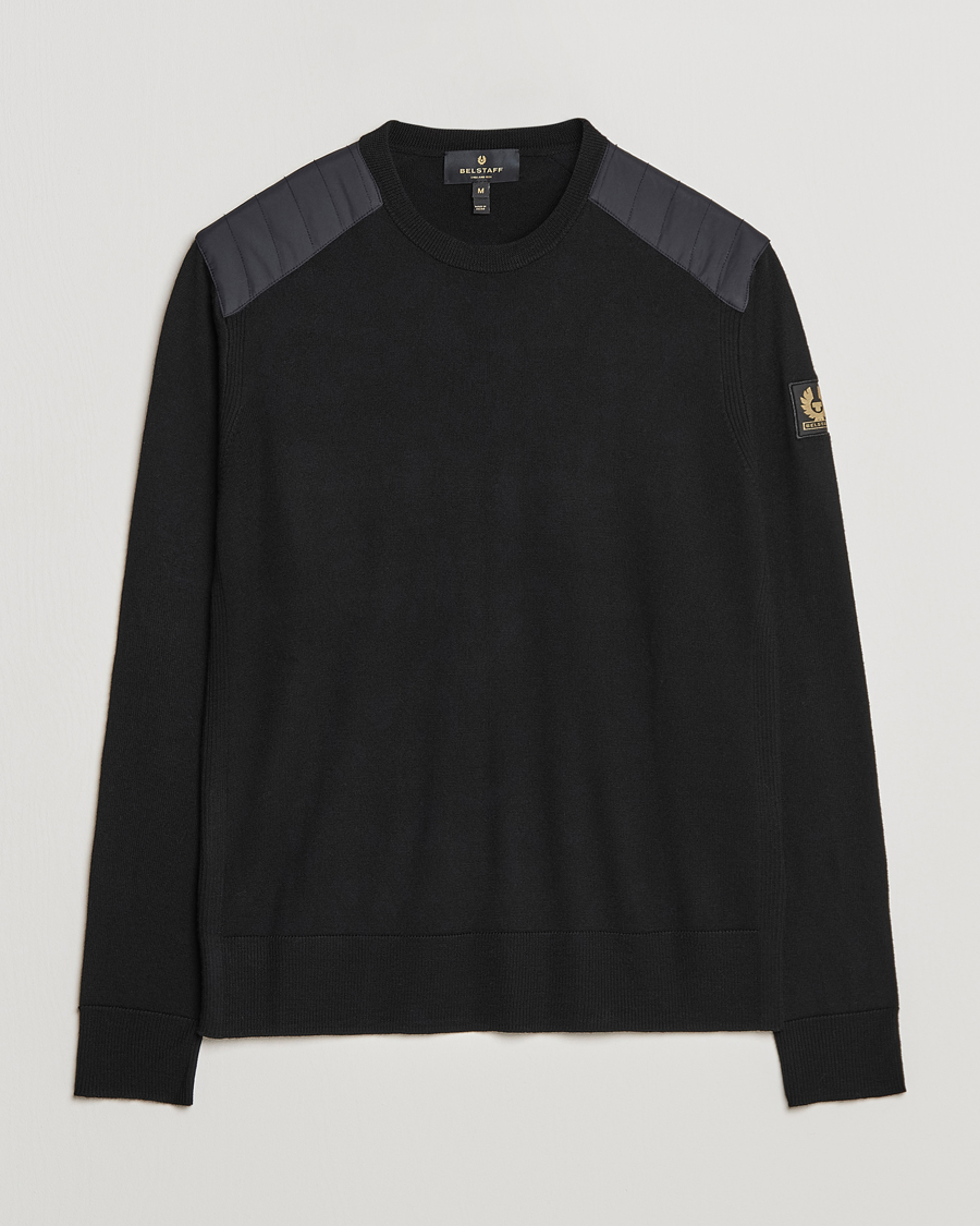 Belstaff Kerrigan Crew Neck Merino Sweatshirt Black at CareOfCarl