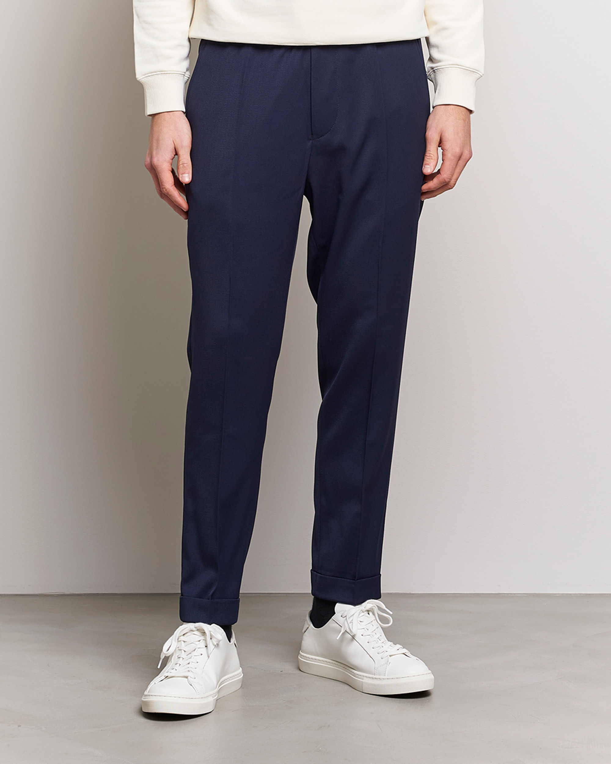 Mens navy hot sale cropped trousers