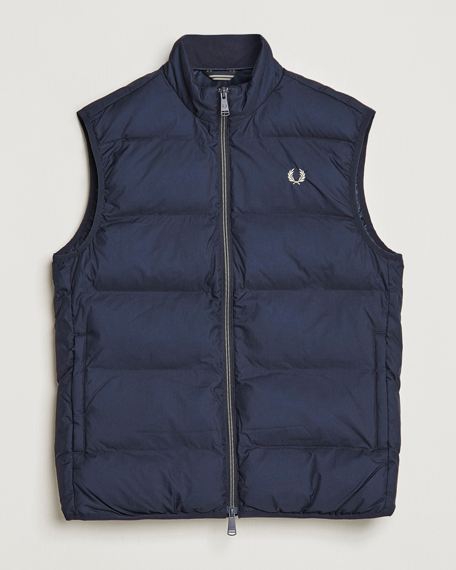 Fred Perry Insulated Gilet Vest Navy at CareOfCarl.com