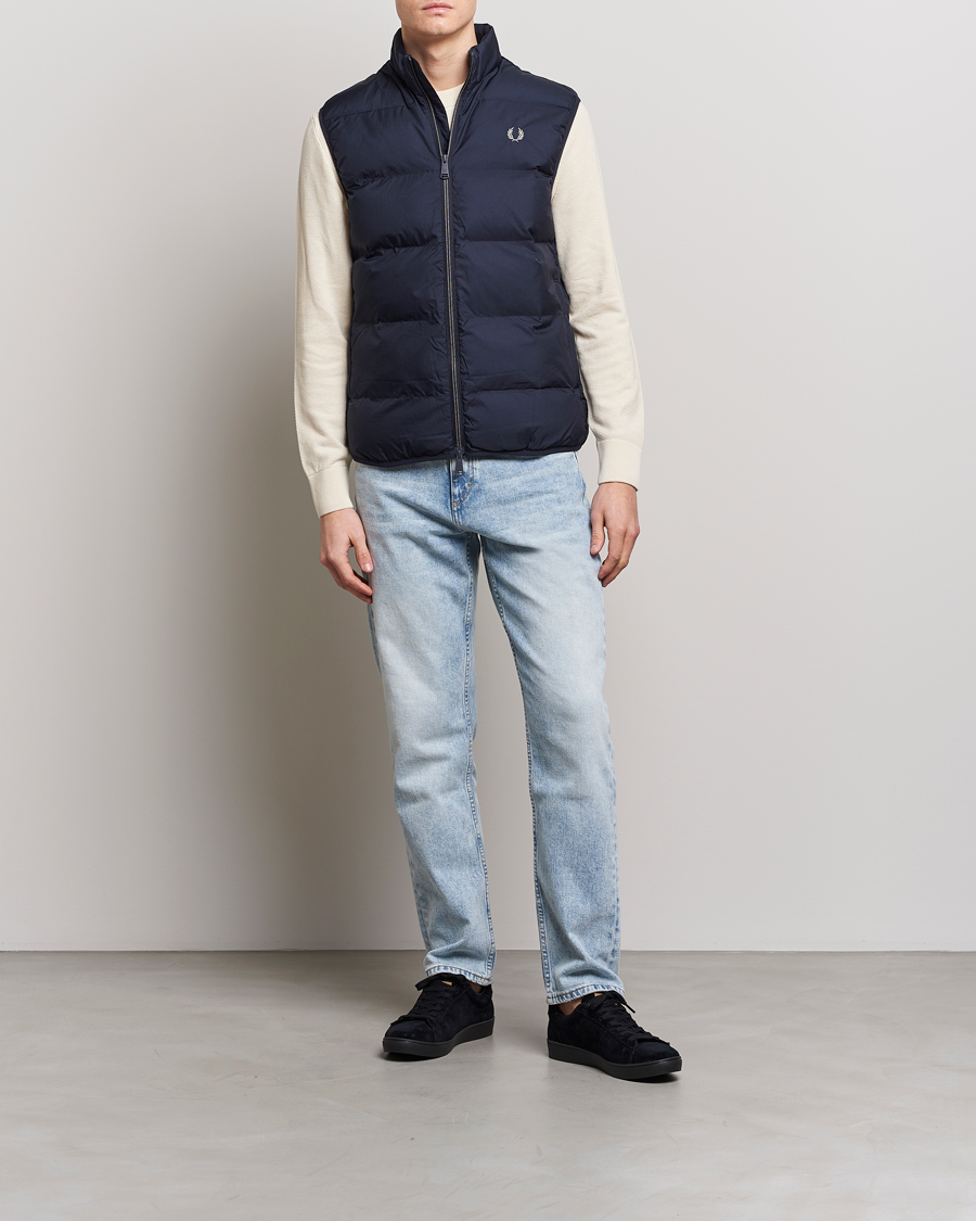 Fred Perry Insulated Gilet Vest Navy at CareOfCarl.com