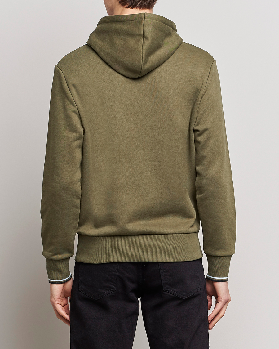 Fred Perry Tipped Hooded Sweatshirt Unifrom Green at CareOfCarl.com
