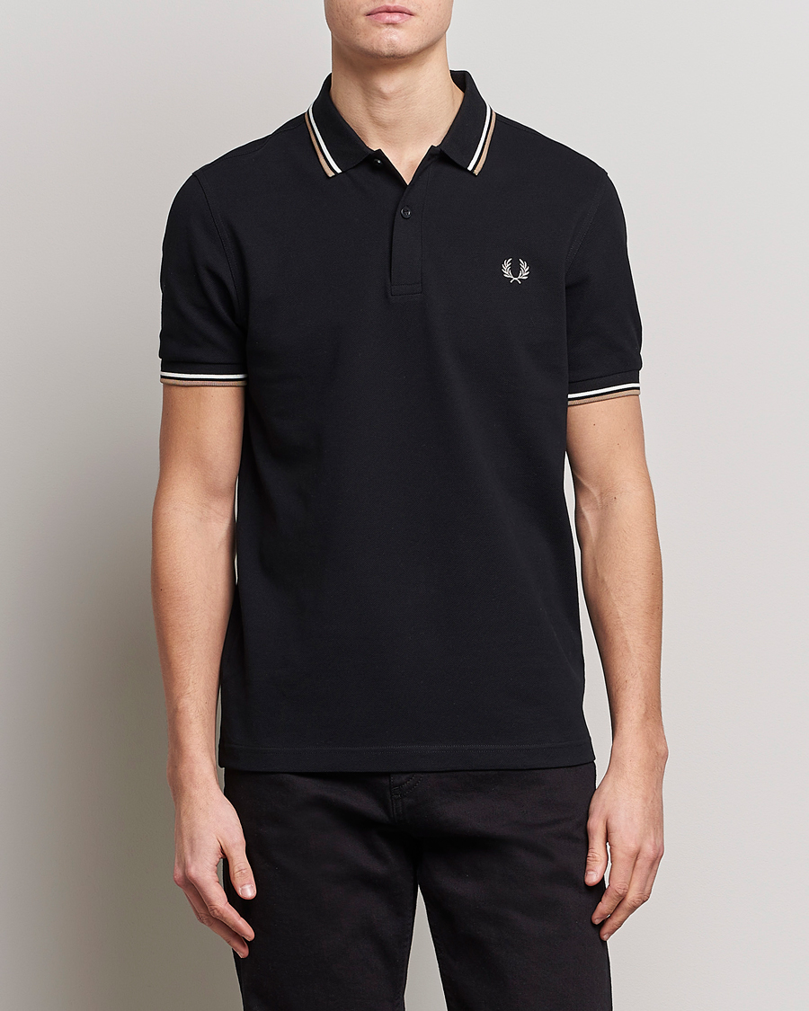 Fred Perry Twin Tipped Polo Shirt Black at CareOfCarl.com