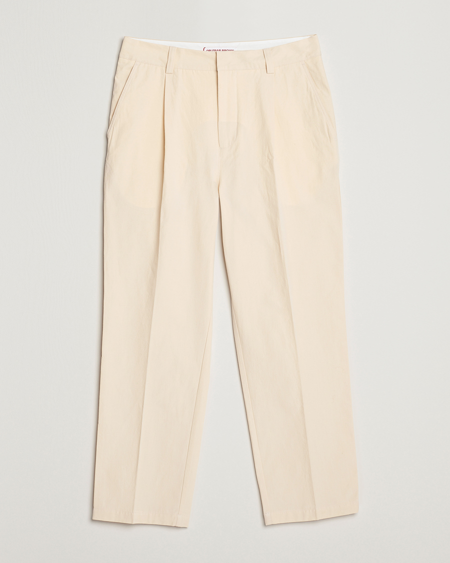 Women Striped Relaxed Flared Wrinkle Free Pleated Cotton Trousers   BITTERLIME