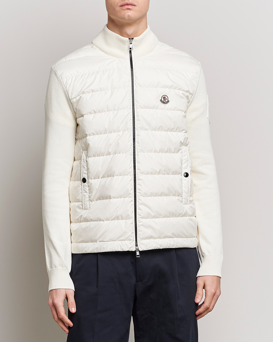 Moncler white best sale cardigan