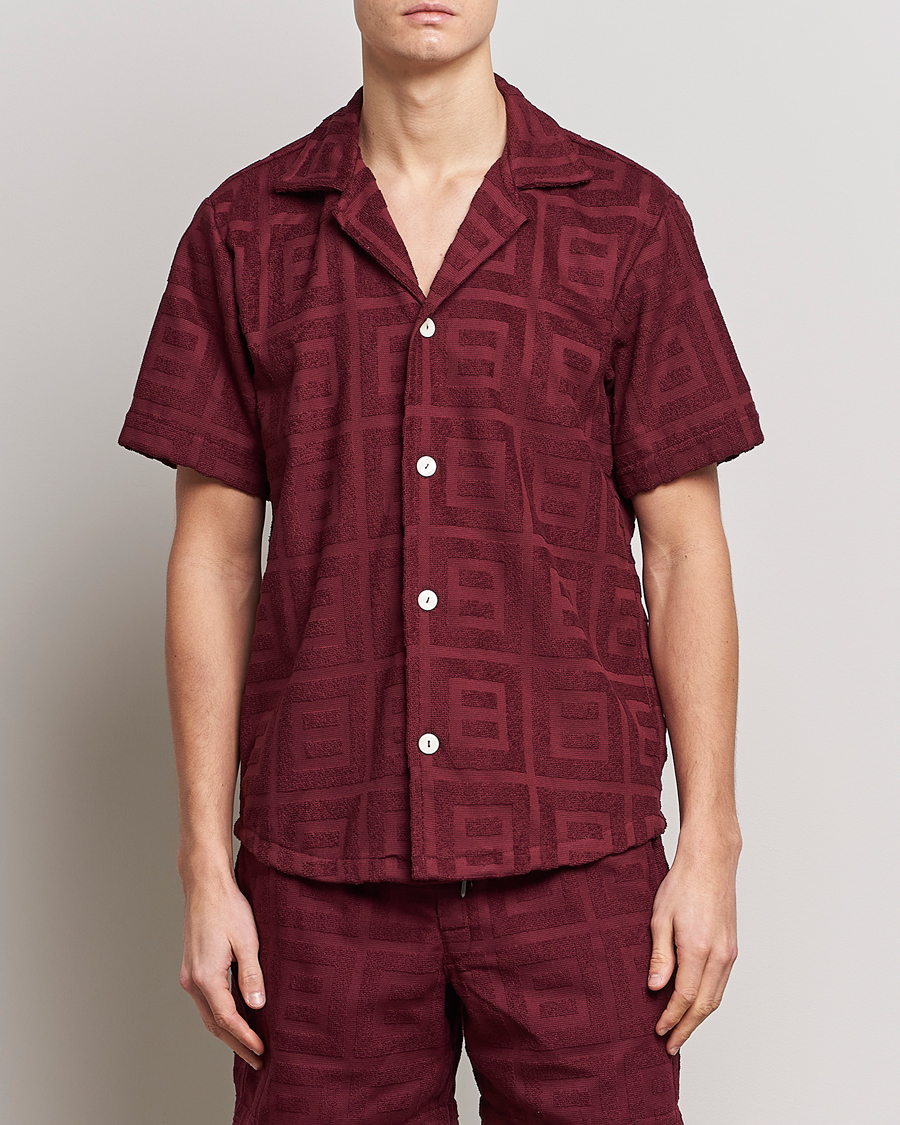 OAS Terry Cuba Short Sleeve Shirt Burgundy at CareOfCarl.com