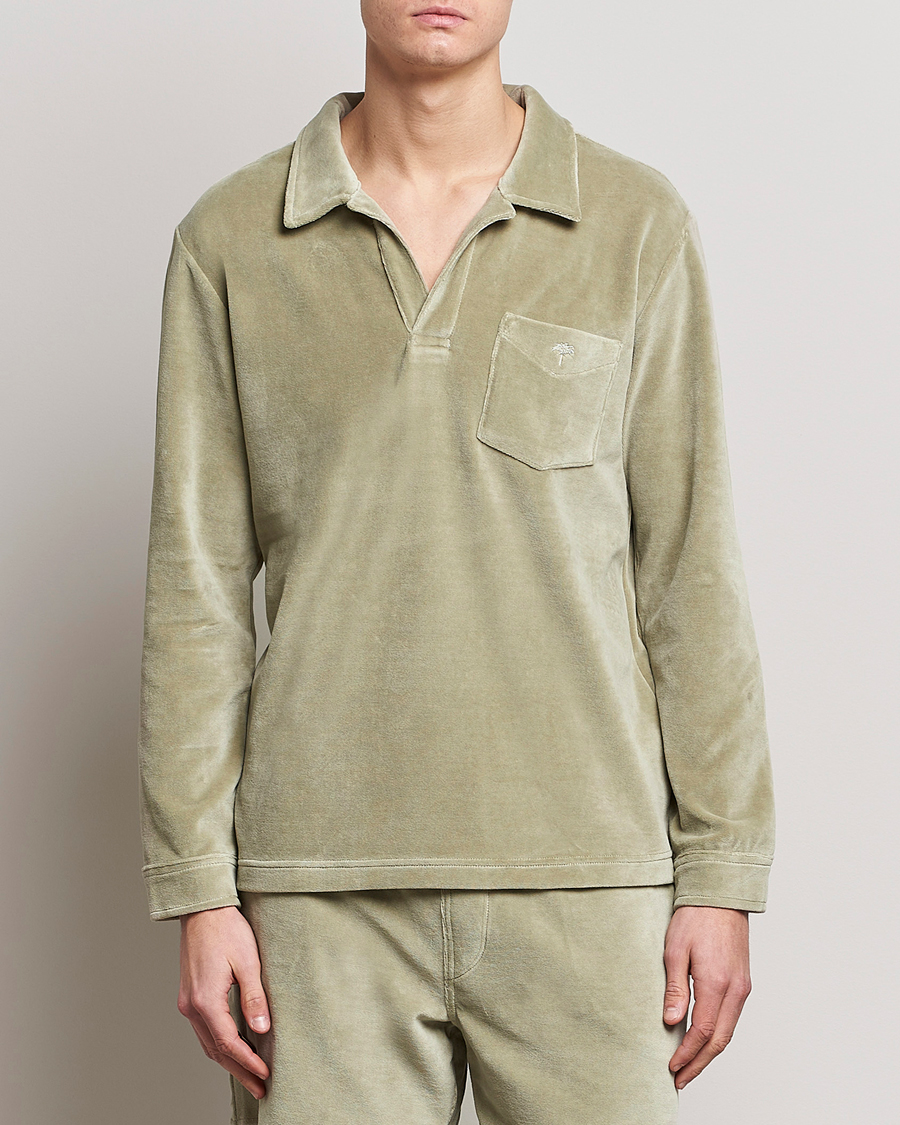 OAS Long Sleeve Velour Shirt Washed Green at CareOfCarl.com
